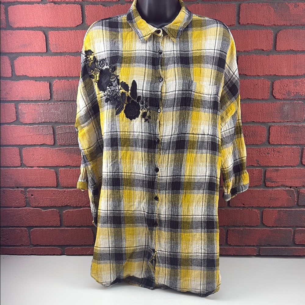 Maeve Shirt Womens Medium Floral Button‎ Down